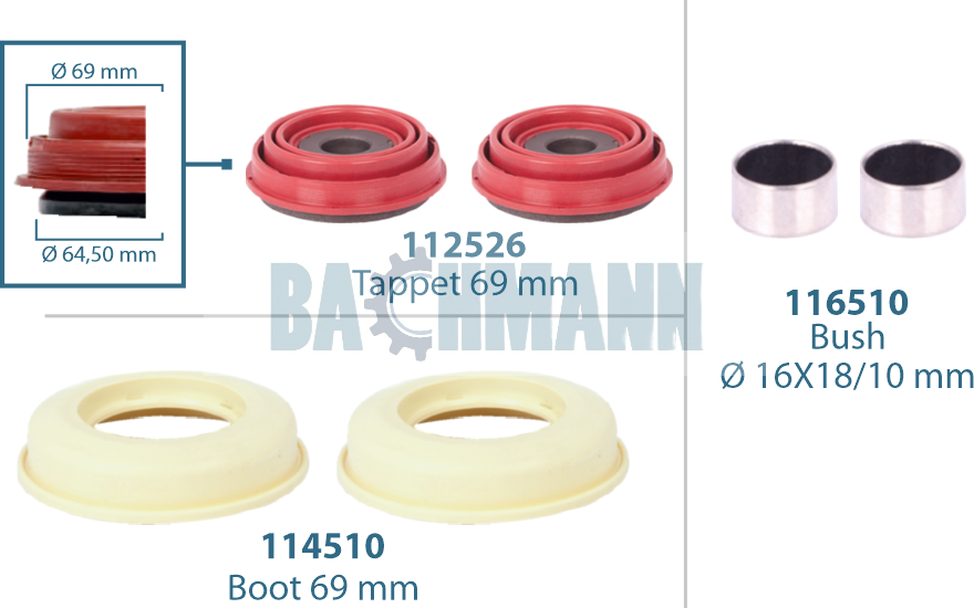 Caliper Tappet Kit 69 mm