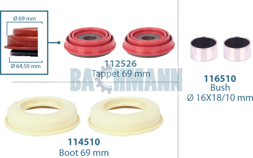 [111161] Caliper Tappet Kit 69 mm