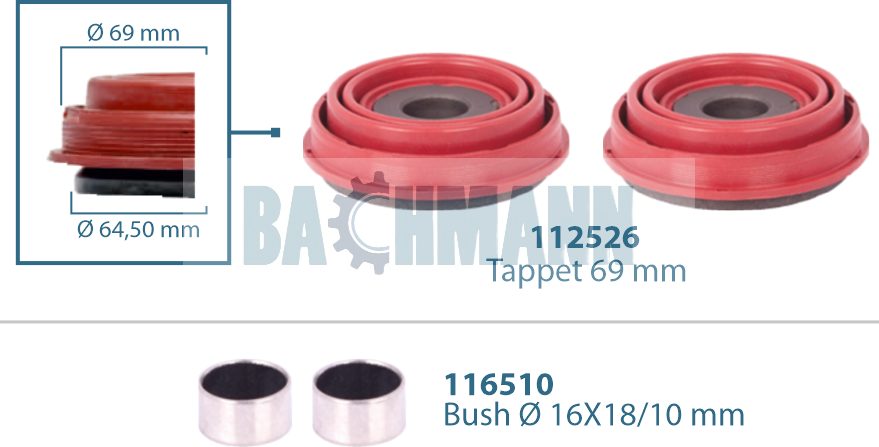 Caliper Tappet Kit 69 mm