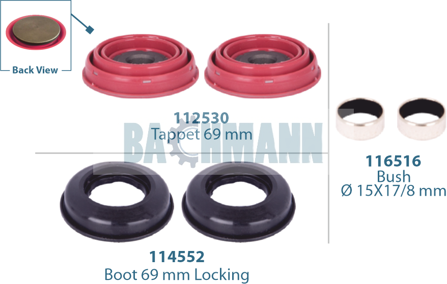 Caliper Tappet Repair Kit 69 mm (Locking Boot)