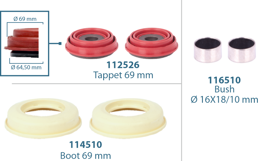 Caliper Tappet Kit 69 mm